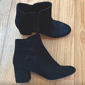 Black Suede Buttoned Booties